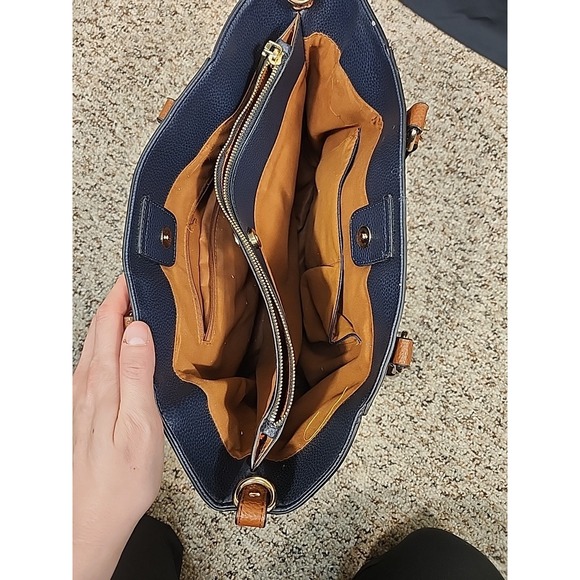 G H Bass & Co Large Tote Shoulder Bag Navy Purse - Picture 5 of 6